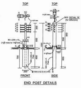 End Post for Tension Cable Guardrails