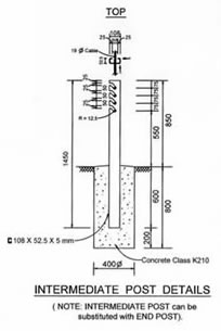 Intermediate Post for Cable Wire Fixing